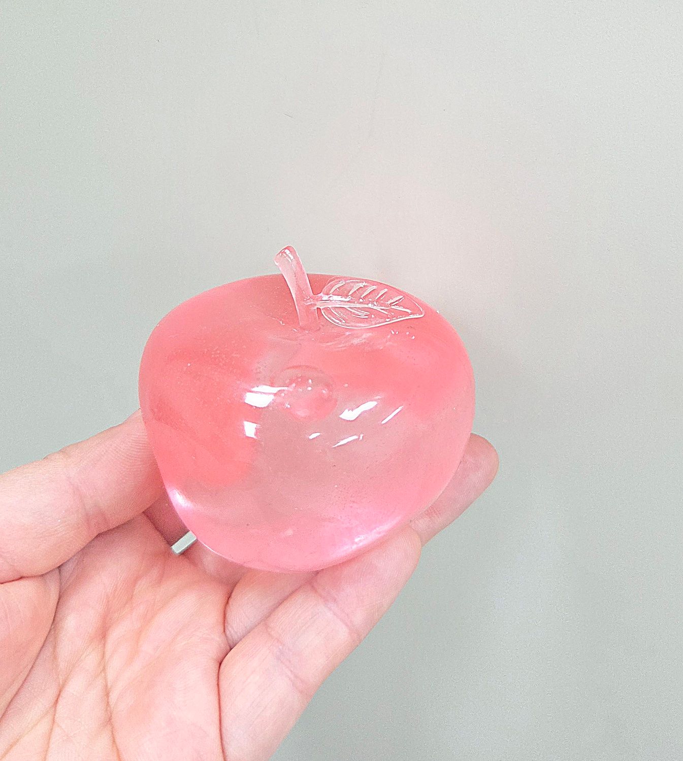 잎사귀 사과 말랑이 청사과 분홍사과 말랑이 스트레스볼 마시멜로우 타바 스퀴시 슬랑이 쫀득볼 - 상세 이미지 5