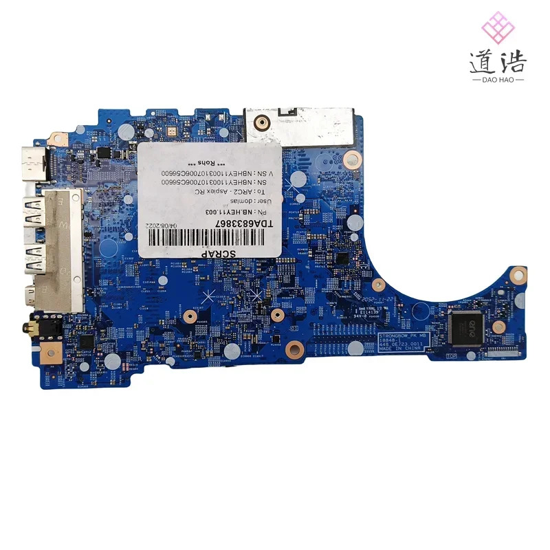 18848-1 Acer Swift SF314-41G 노트북 마더보드 448.0E723.0011 NBHEY11003 R5-3500U CPU 4GB 메인보드 완전 작동 리퍼