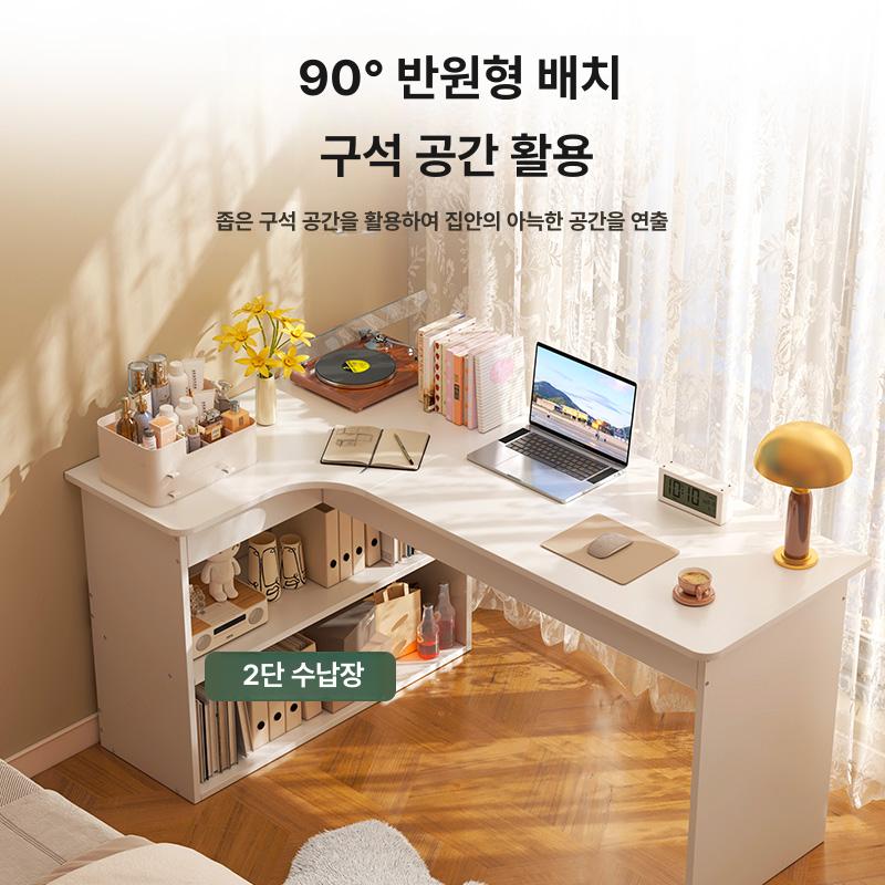 일체형화장대 제품 서랍장 모던 공간활용 메이크업 테이블 웜화이트 80x60x74 오른쪽 코너 - 상세 이미지 5