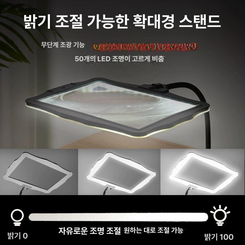 독서용 스탠드돋보기 노안 조명 고화질 독서확대경 탁상용 클립형 휴대용돋보기 - 상세 이미지 3