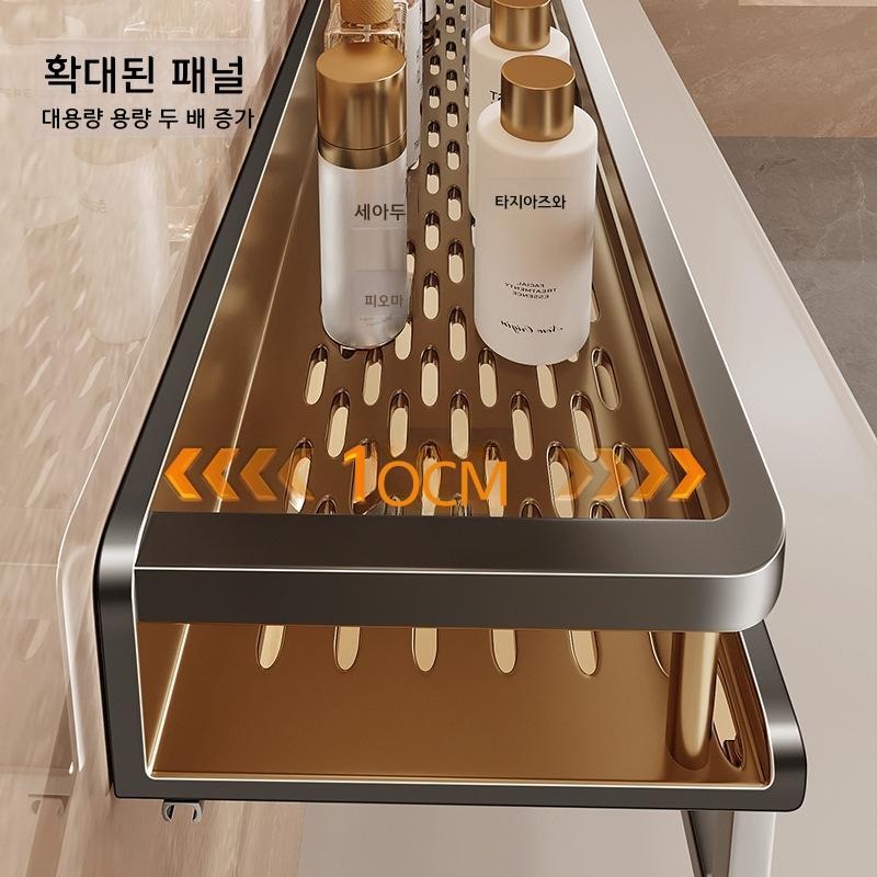 욕실 선반 벽걸이 설치 간편 세면대 샤워실 수납 30cm 단층 건메탈 그레이 - 상세 이미지 2