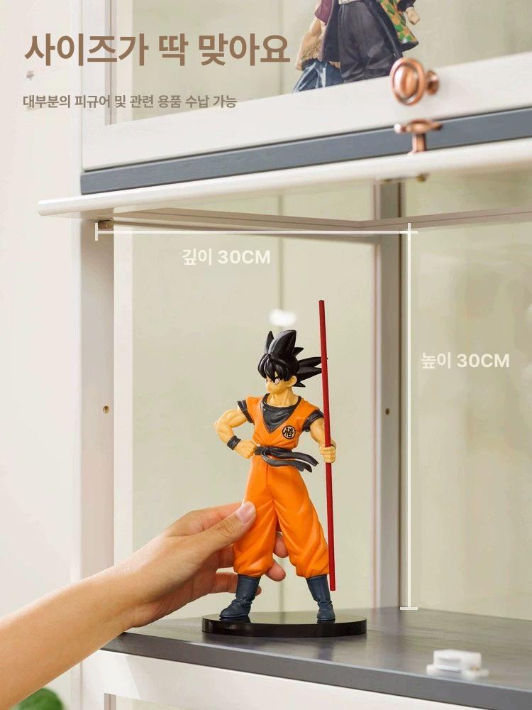 LED 조명 투명 유리 도어 캐비닛 벽장 수납장 거실 침실 사무실 수집품 전시 디스플레이 선반 가구 이미지 6