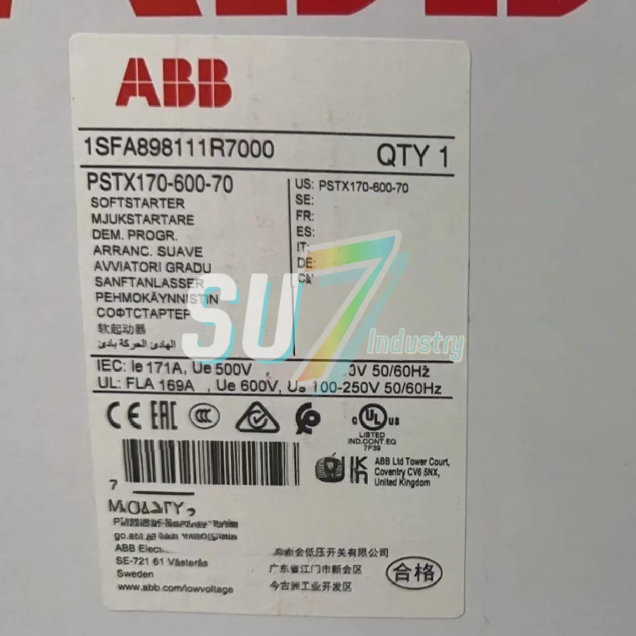 PSTX170-600-70 1SFA898111R7000 소프트 스타터 원본