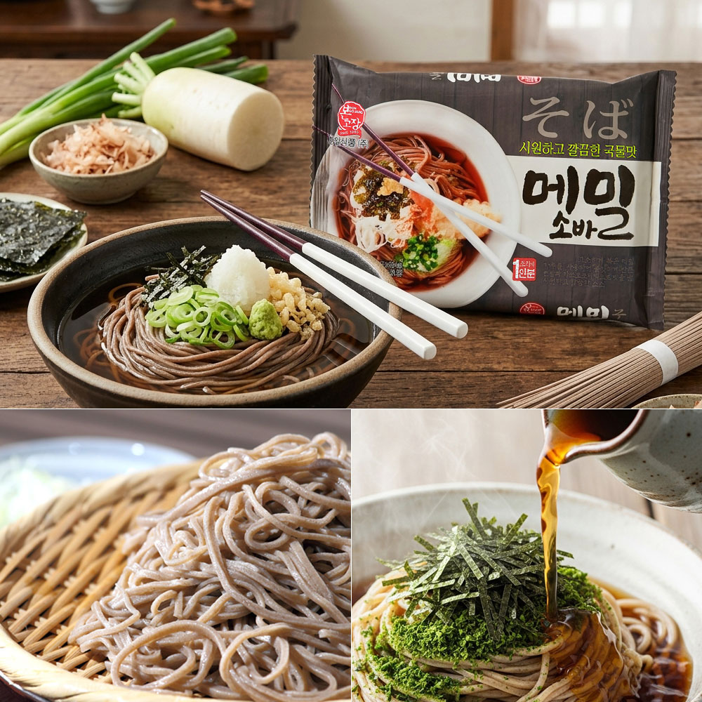 한일식품 본고장 메밀소바 냉모밀 12개 시원한 메밀국수 대용량 - 상세 이미지 5