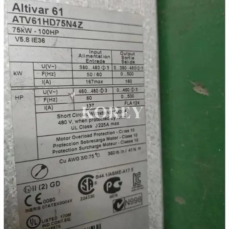 ATV61 시리즈 인버터 ATV61HD55N4Z ATV61HD75N4Z ATV61HD90N4Z 신