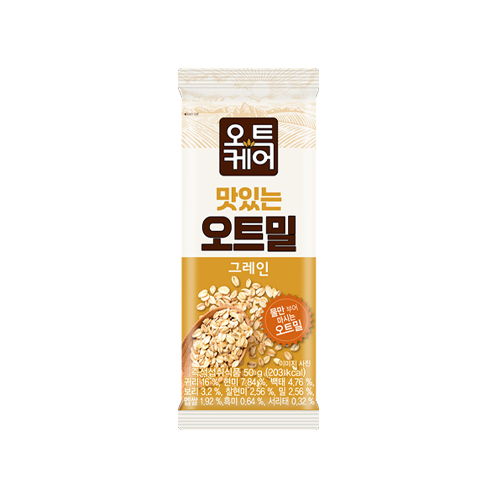 오트케어 맛있는 오트밀 그레인 50g 20봉 쉐이크 식사대용 아침선식 귀리쉐이크 통곡물 이미지 3