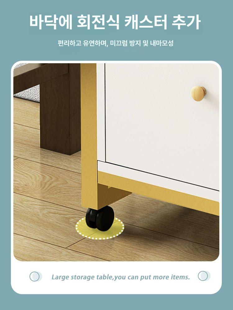 미용실 왜건카트 원목 서랍식 다층 선반 트롤리 바퀴 피부관리샵 업소용 고급 정리대 뷰티샵 수납장 - 상세 이미지 4