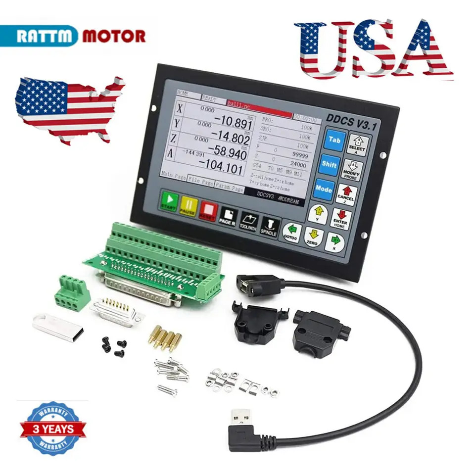 오프라독립형 모션 제어 DDCS V3.1 CNC 컨트롤러 500KHz PLC 4 축 US
