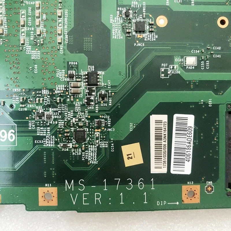MSI CR720 노트북 마더보드 MS-17361 VER1.1 메인보드완전 작동 리퍼