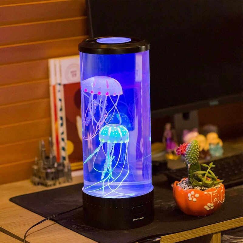 해파리 무드등 물멍 램프 해양 조명 물기둥 탁상등 수면등 7x23cm - 상세 이미지 2