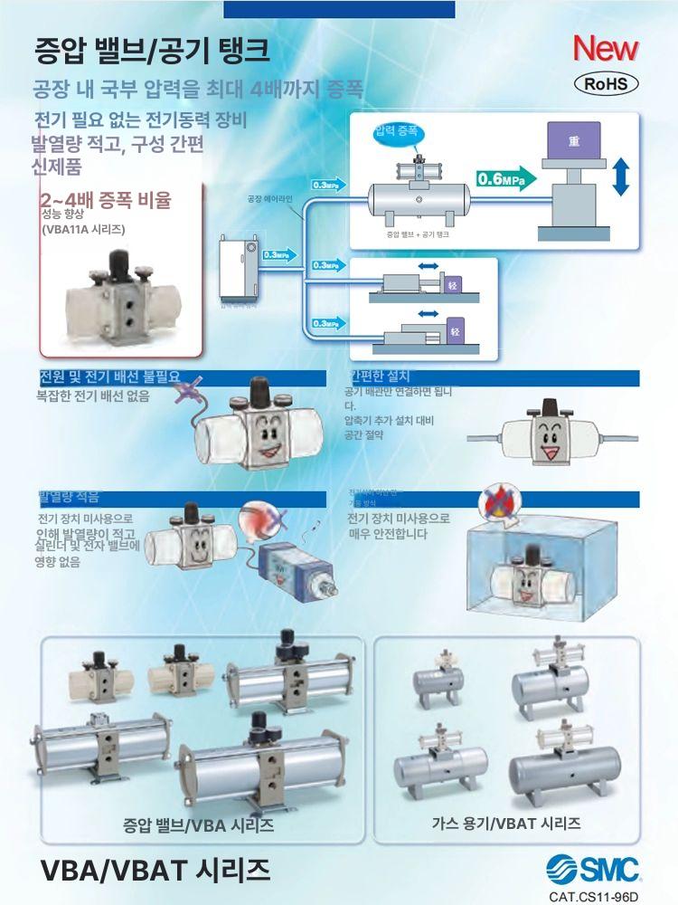 공압 부스터 실린더 밸브 vba11a-02 압축 에어프레스 이젝터 고압 변환 음압 이미지 6