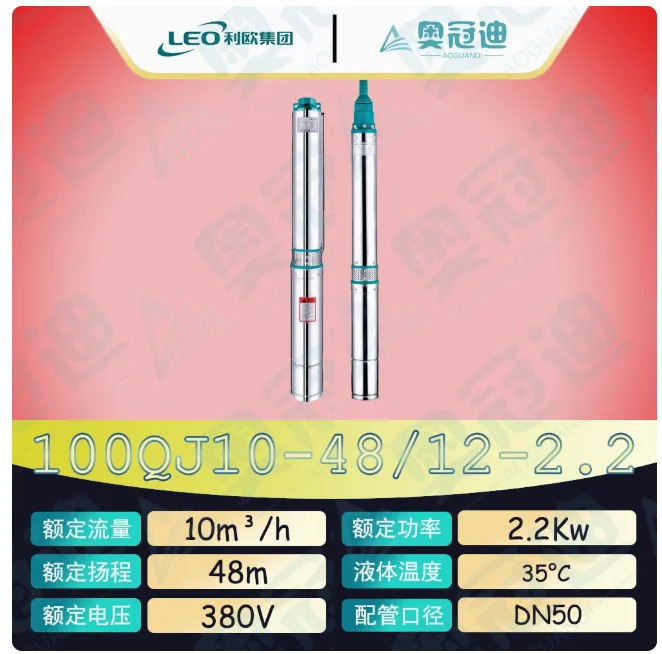 LEO QJ 깊은 우워터펌프 하이 리프트 스테인레스 스틸 3상 380V 100QJ10-25/6-1.1 100QJ10-33/8-1.5 100QJ10-48/12-2.2