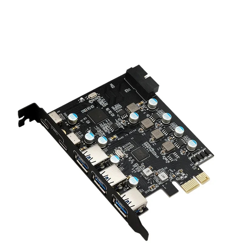 PCIE 4포트 USB 3.0 어댑터 카드 PCI-E-4포트 확장 전원 드라이브가 없는 MAC OS