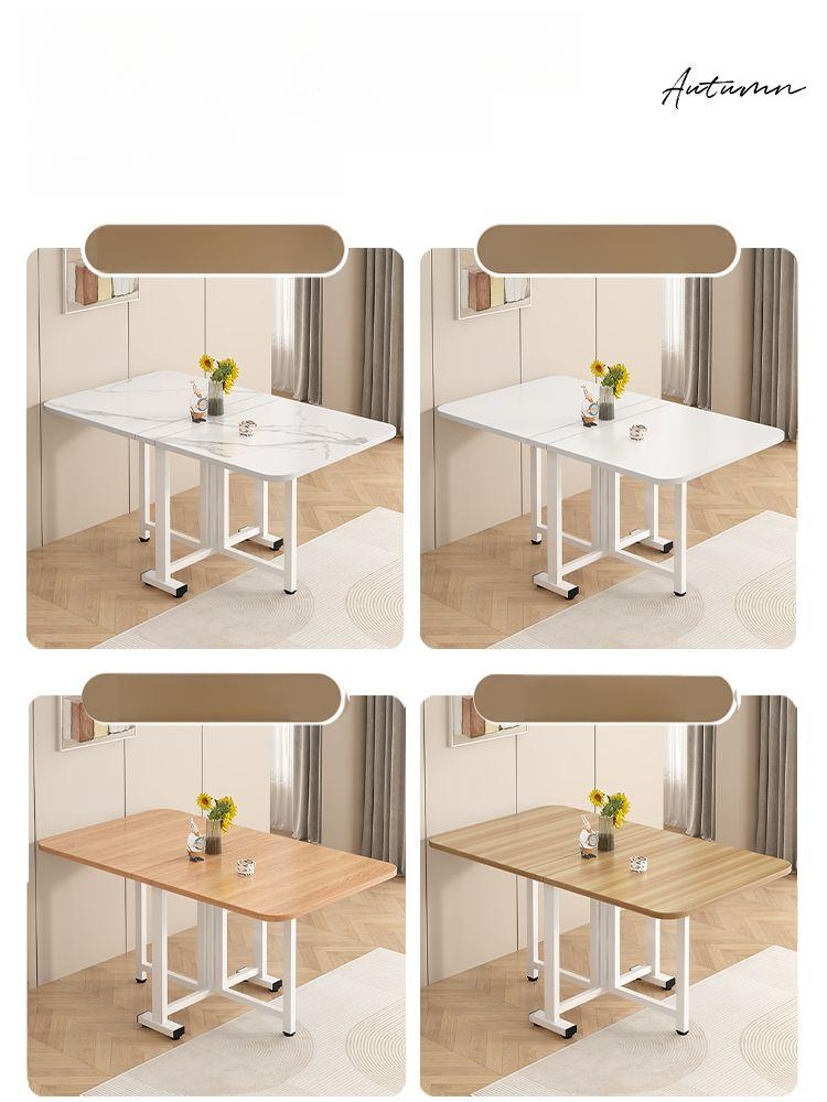 다용도 접이식식탁 확장형 접이식테이블 가정용 식탁테이블 원룸 바퀴 사각 거실 - 상세 이미지 5