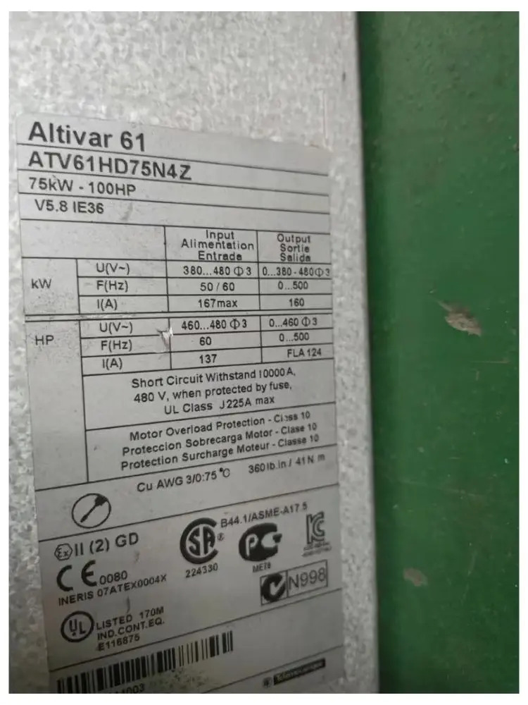 리퍼 ATV61HD75N4Z 인버터 OK