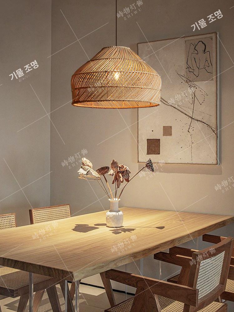 천장조명 펜던트 라탄 식탁등 LED 감성 꼬깔 주방조명 포인트등갓 인테리어 매입등 - 상세 이미지 3