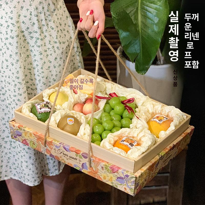 과일포장박스 창문형 선물상자 손잡이 크라프트 고급 답례품 패키징 - 상세 이미지 3