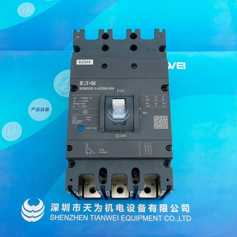 BZMX2E-3-AX250-S08 열 자석 누설 스위치 이튼 40kA 3P 250A
