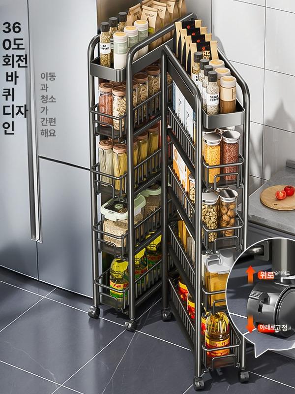 철제 이동식 트롤리 수납함 바퀴달린 서랍형 보관선반 진열용 정리대 - 상세 이미지 2