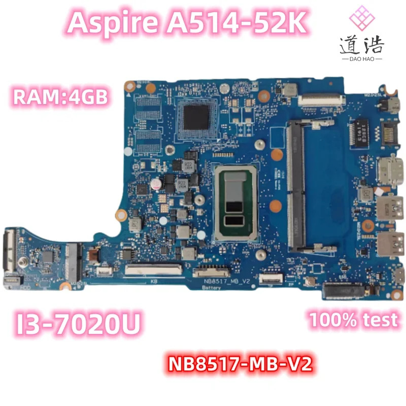에이서 아스파이어 A514-52K 노트북 마더보드NB8517-MB-V2 NB8517MBV2 I3-7020U CPU RAM 4GB DDR4 리퍼 완료