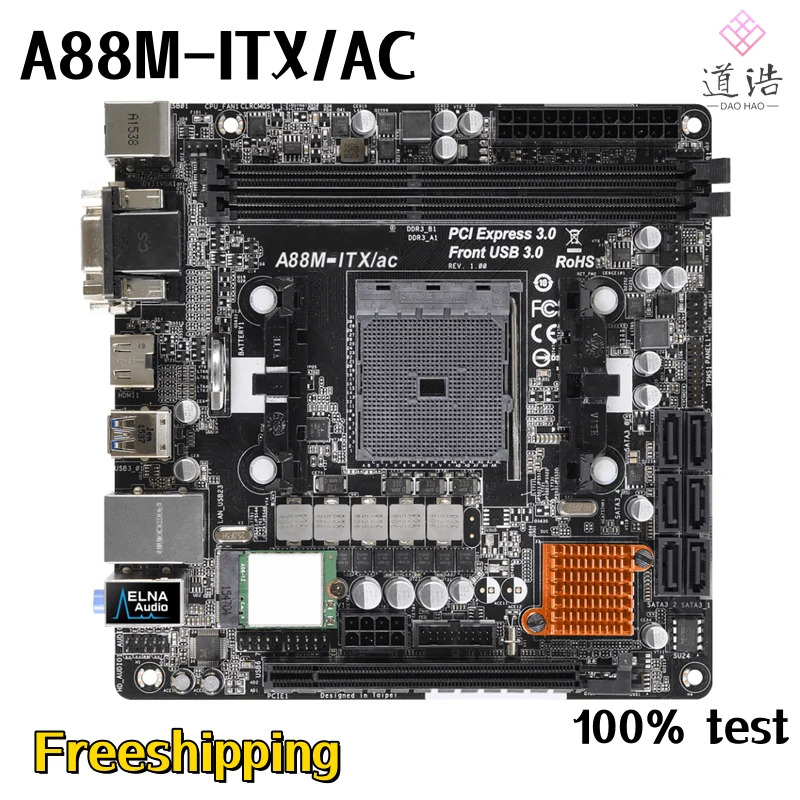 ASRock호환 A88M-ITX AC 마더보드32GB HDMI PCI-E3.0 M.2 소켓 FM2 DDR3 Mini-ITX A88X 메인보드 리퍼 완료