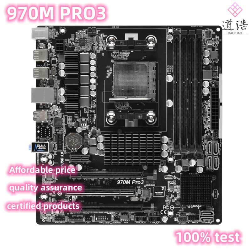 ASRock호환 970 M Pro3 마더보드 64GB 소켓 AM3 /AM3 DDR3 마이크로 메인보드 리퍼 완료