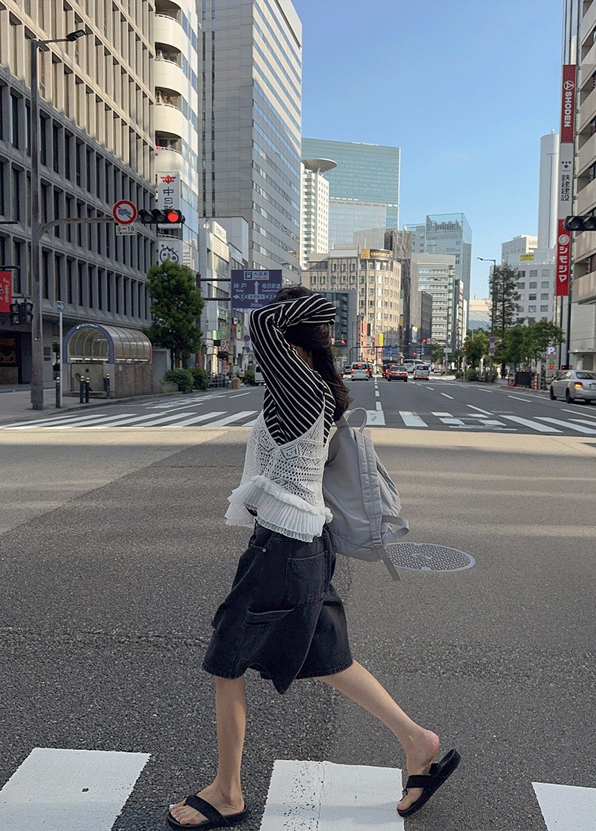 케이트 버뮤다 데님 팬츠 - 상품 이미지