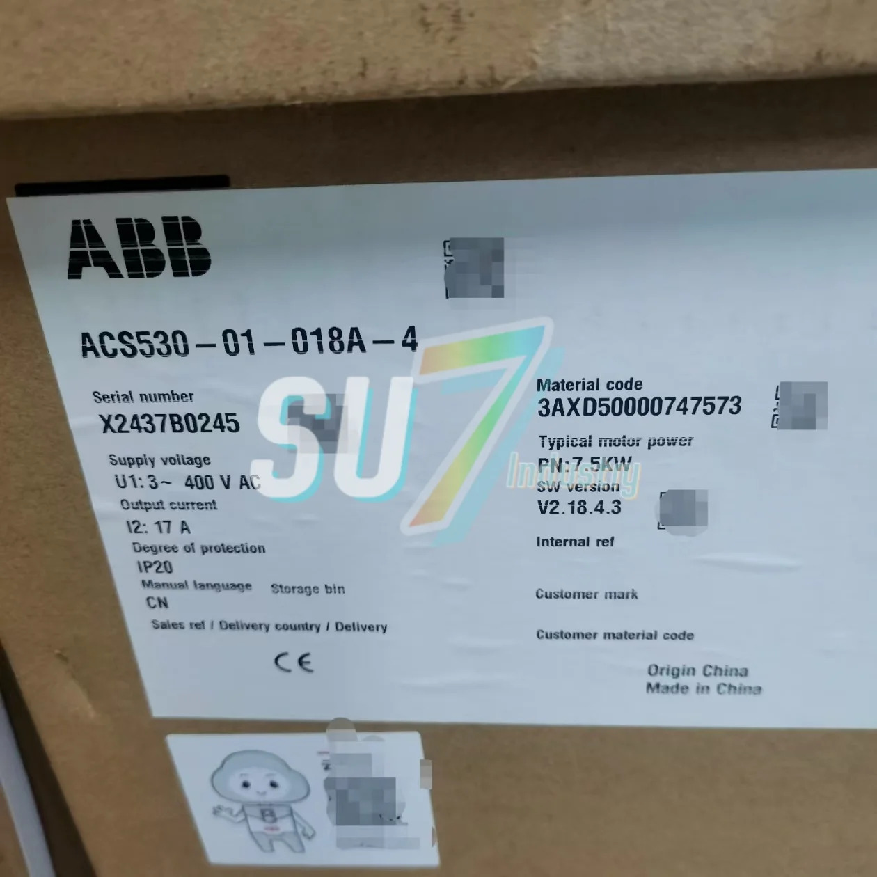 ACS530-01-018A-4 ACS530-01-026A-4 내 주파수 변환기