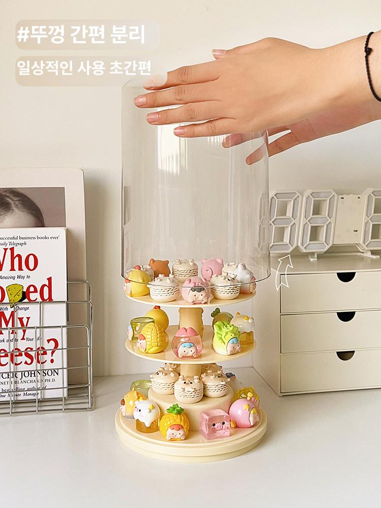 피규어케이스 회전형 원형 아크릴 장식장 소품 보관함 진열장 - 상세 이미지 3