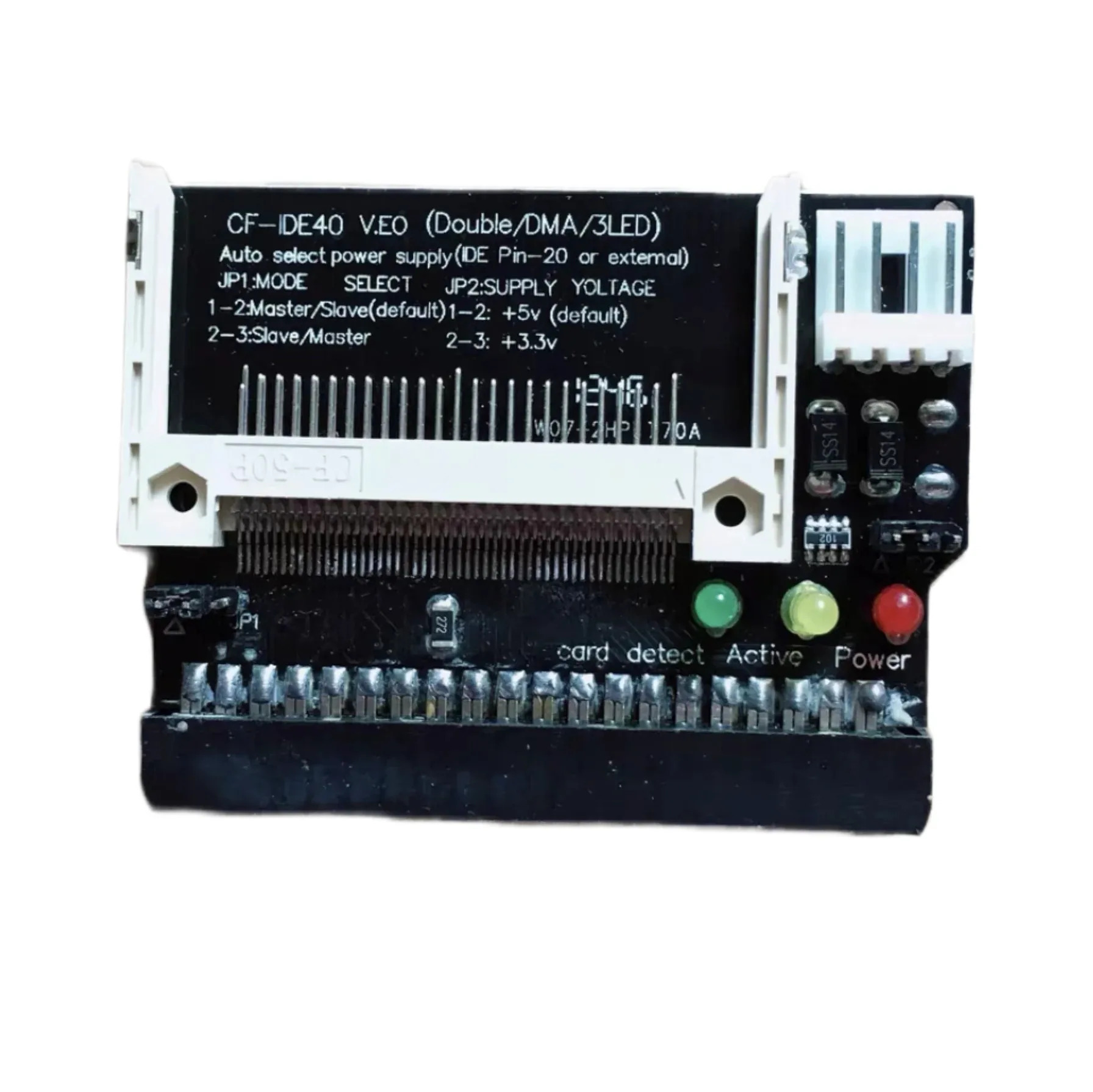 100개/배치 3LED CF - IDE 3.5 암 40핀 어댑터 변환 카드.