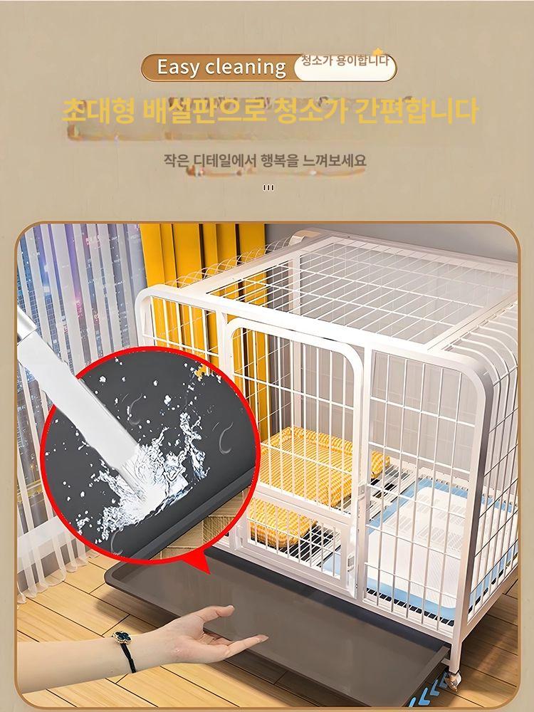 대형 펜스 애견 케이지 이동식 바퀴달린 강철 철망 반려견 실내 가정용 견사 고양이 보호 동물 안전 우리 이미지 6