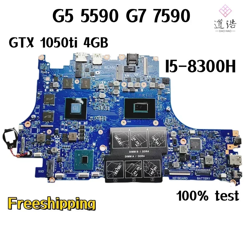 Dell piron G5 5590 G7 7590 노트북 마더보드CN-0T5XC1 0T5XC1 T5XC1 VULCAN17N17P CPUI5-8300H GPUX1050ti 4GB 작