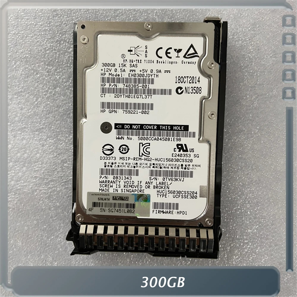 hp호환경우 300GB 759208 -B21 300G SAS 15K 12G 2.5 759546 -001 서버 하드