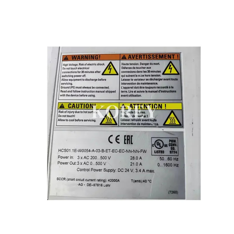 드라이브 HCS01.1E-W0054-A-03-B-ET-EC-NN-NN-FW 원본