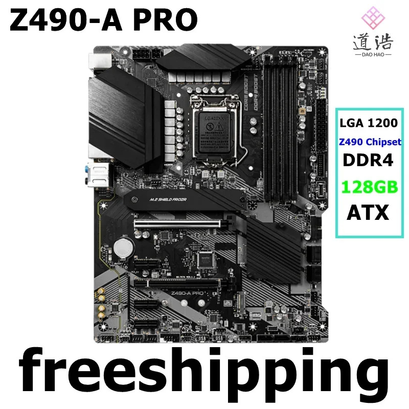 Z490-A PRO 마더보드128GB LGA 1200 DDR4 Z490 메인보드 완전 작동 리퍼