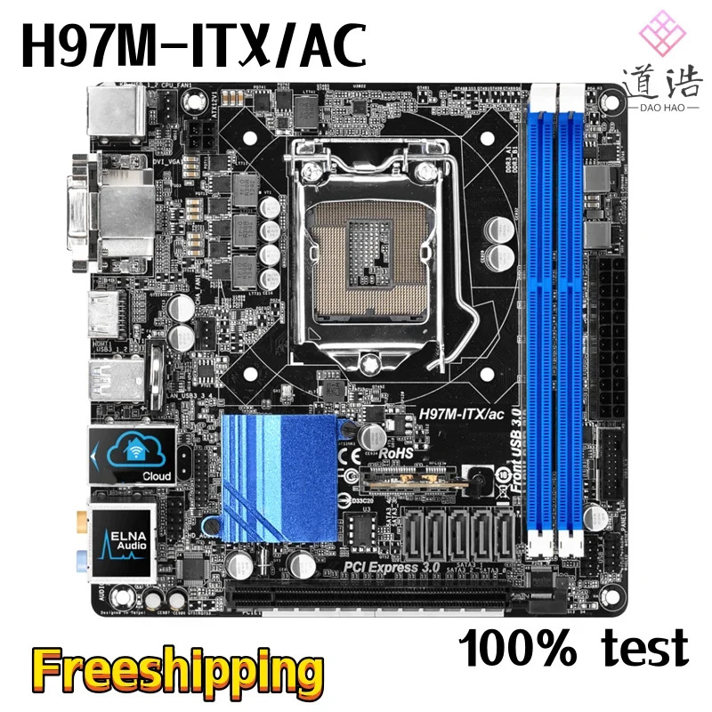 ASRock호환 H97M-ITX/AC 마더보드16GB HDMI PCI-E3.0 LGA 1150 DDR3 Mini-ITX H97 메인보드 완전 작동 리퍼