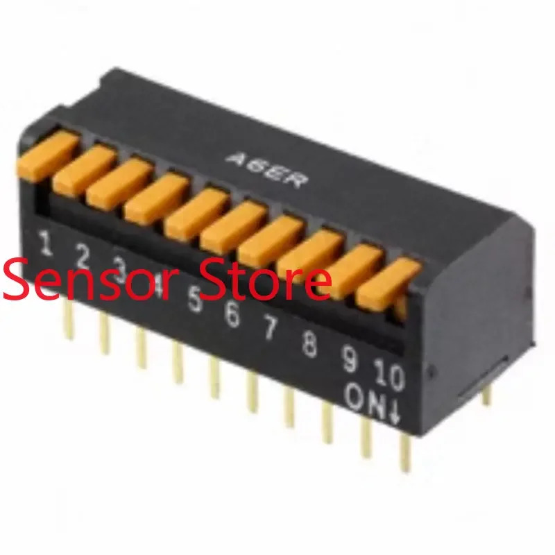 10PCS A6ER-0104위치 측면 다이얼 코드 스위치 2.54 인라수직 노란색 키