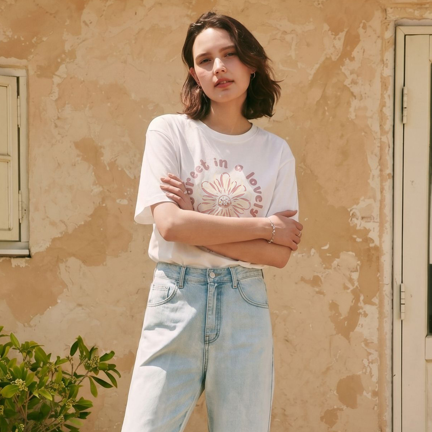 [제로스트릿][4컬러] 플라워 도넛 반팔 티셔츠 FLOWER DONUT SHORT SLEEVE T-SHIRT 이미지 3