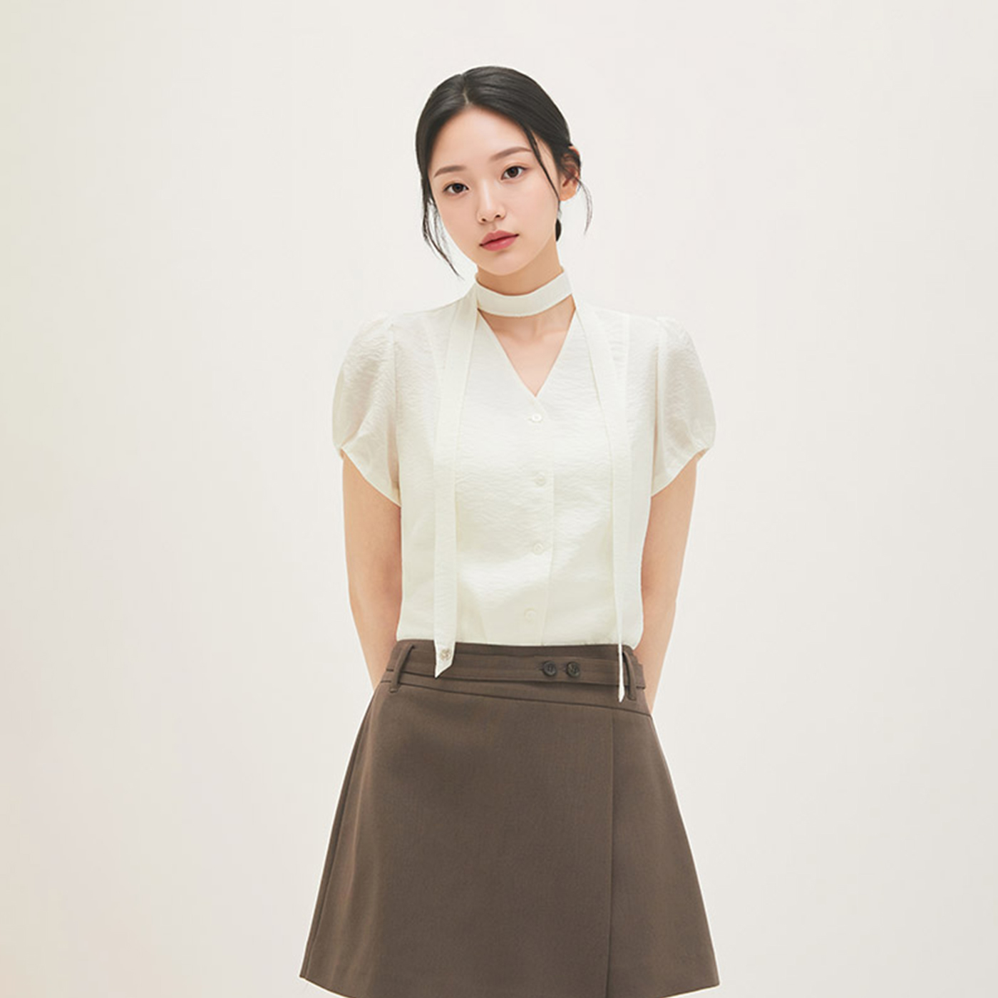 로엠 벨티드 랩 치마바지 RMTWG25RT1 - 상세 이미지 4