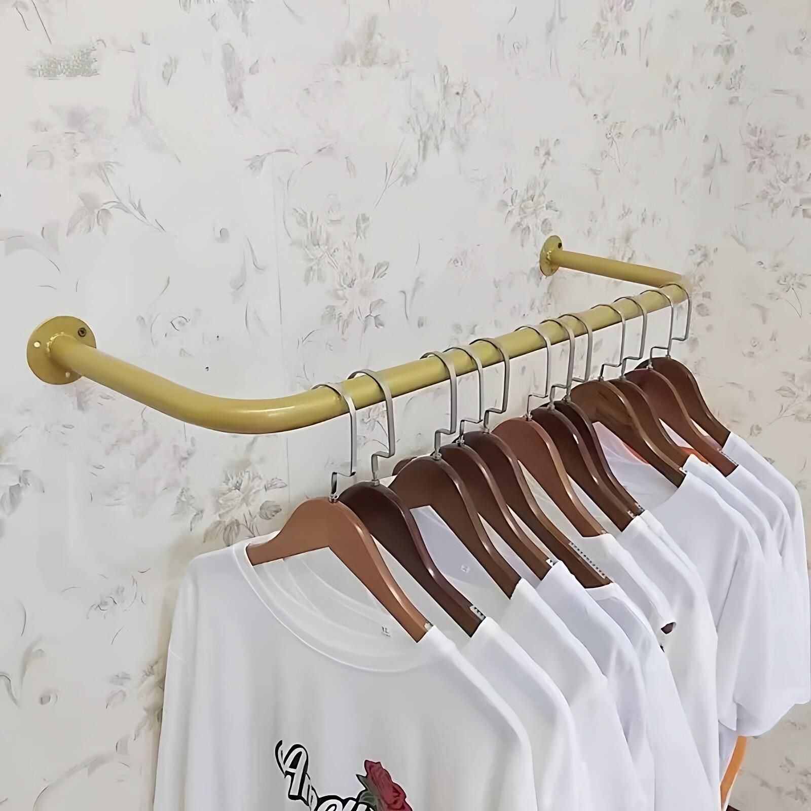 산업용 의류 진열 행거 벽면 폴 천장 고정 파이프 시스템 대형 매장 옷 보관 선반 상업용 스탠드 - 상품 이미지