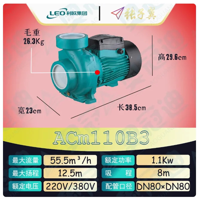 LEO ACm 원심 워터 펌프 PUN 시리즈 3상 380V 단상 220V ACm110B3 AC110B3 ACm150B3 AC150B3 ACm220B3 AC220B3