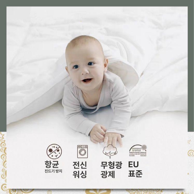 실크 이불 봄가을 여름용 두꺼운 면 학생용 겨울용 화이트 150x200cm [여름용쿨링이불1.5kg] - 상세 이미지 3