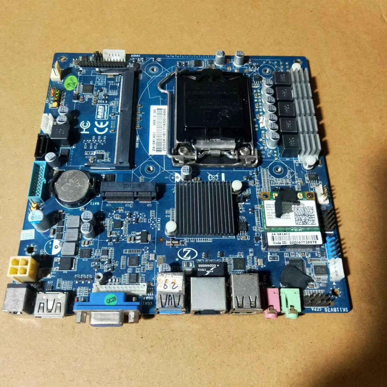 미니 산업제어올인원 보드 ZA-SK1AC1 DDR4 메모리 1151 HDMI 포트가 소형