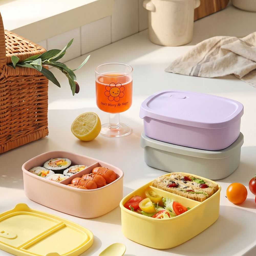 집들이 선물 실리담 실리콘 밀폐 직장인 도시락통 750ml, 퍼플 이미지 6