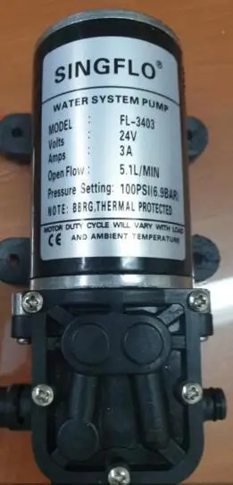 Singflo 물 시스템 펌프 자체 프라이밍 FL-3403 24V 3A 5.1 L 분 신