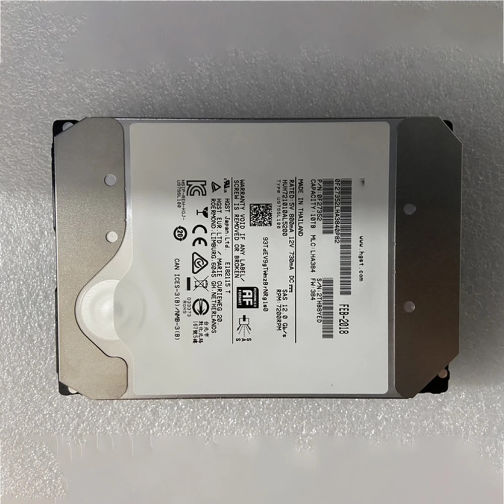 10 테라바이트 HGST 10T SAS 12G HUH721010AL5200 7200RPM 256MB 12 기가 바이트호환/초 3.5 하드