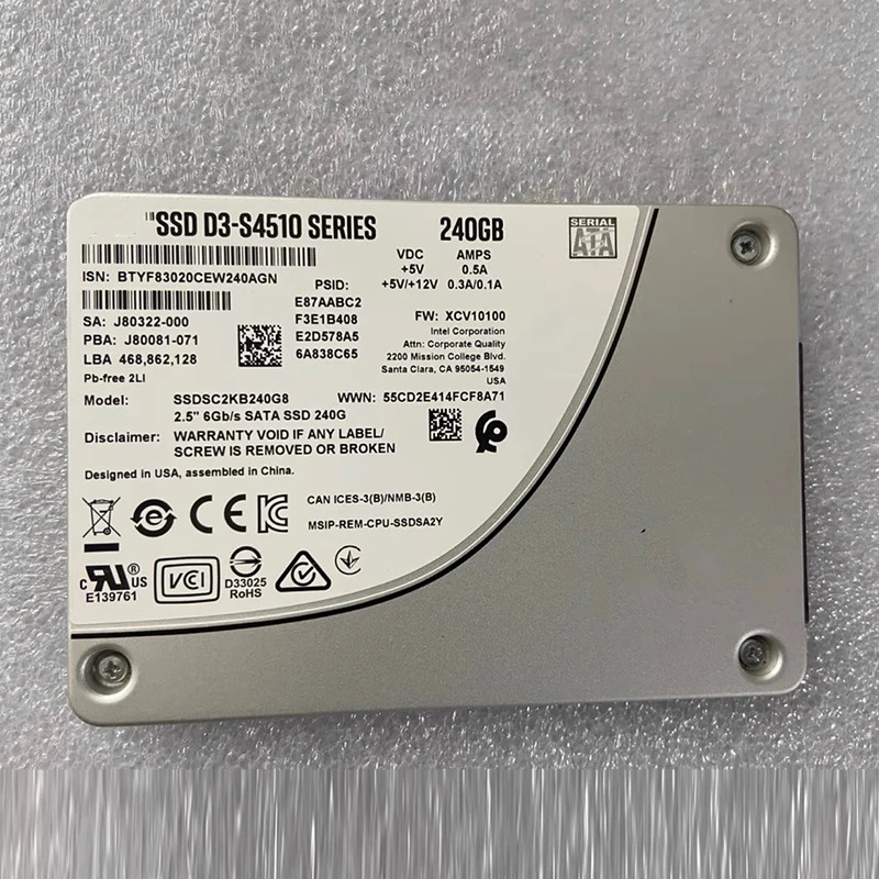 SSDSC2KB240G8 D3-S4510 6Gb/S SATA SSD 240G240GB