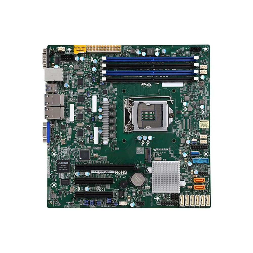 Supermicro 단일 소켓 서버 E3-1200v6v5 C236 쿼드 GbE LAN M.2 SATA3 LGA1151 X11SSH-LN4F서버 마더보드