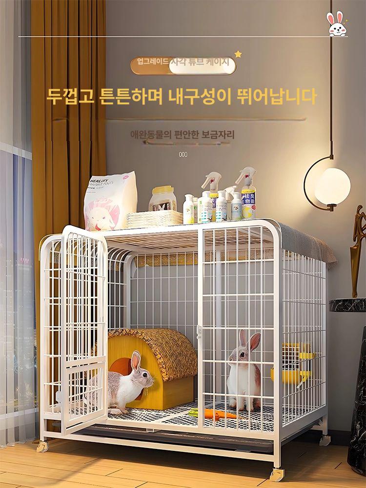 대형 펜스 애견 케이지 이동식 바퀴달린 강철 철망 반려견 실내 가정용 견사 고양이 보호 동물 안전 우리 - 상세 이미지 2