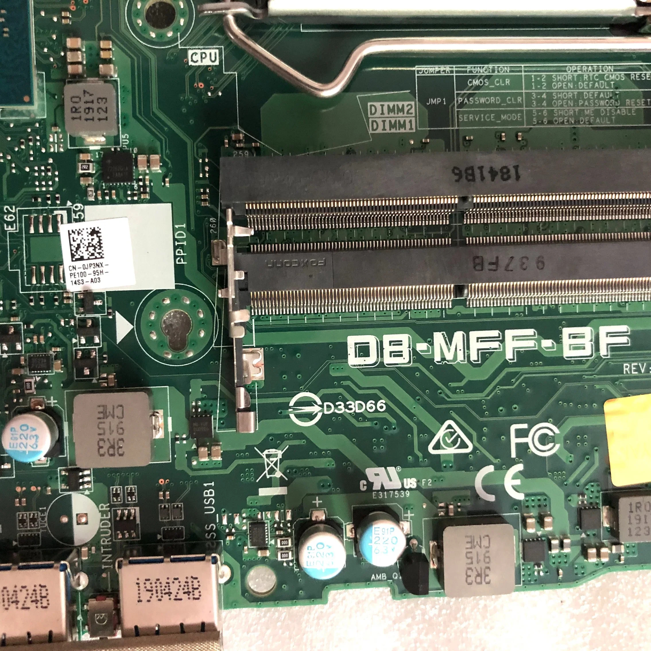 DELL Optiplex 3050 3050M 마더보드DB-MFF-BF CN-0JP3NX JP3NX 메인보드 완전 작동 리퍼